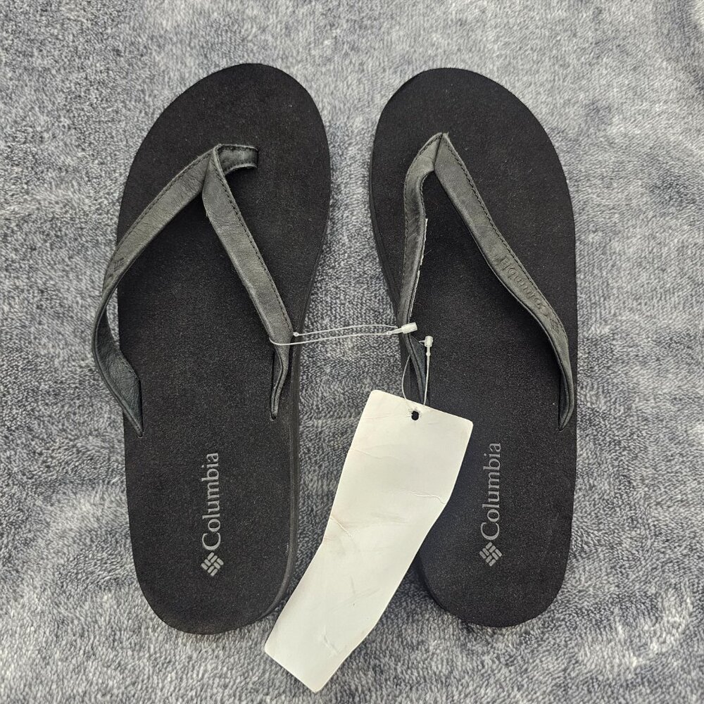 Columbia Pipersville Flep Flop Shoes womens 10 black post toe NEW - Picture 3 of 12
